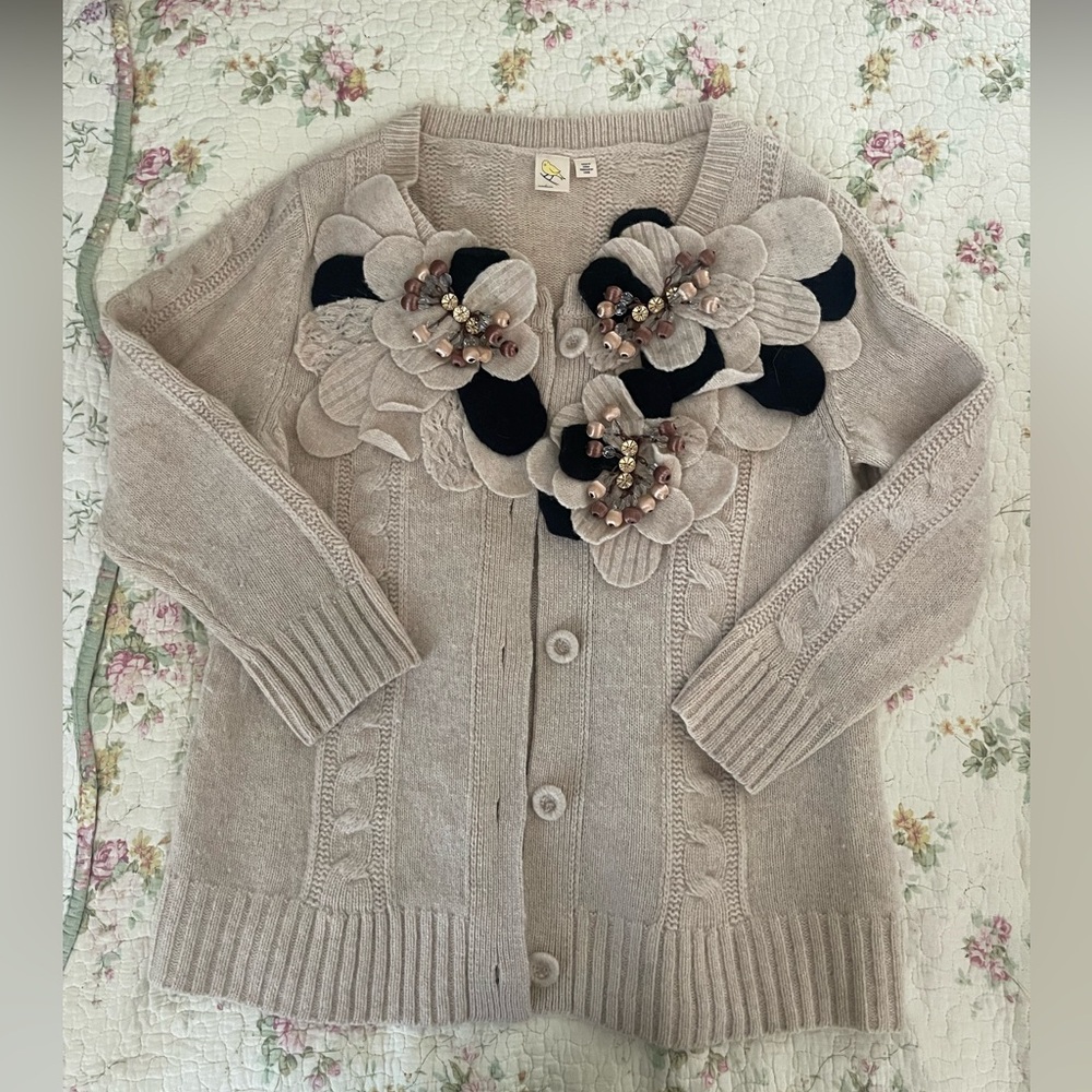 Anthropologie Yellow Bird Cardigan Size M